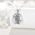 wholesale 925 Sterling Silver Pentagram Pendant Necklace Wholesale With Satan And Jesus Figurines-0-2