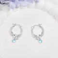 wholesale 925 Sterling Silver Moonstone Owl Huggie Hoop Earrings for Women Girls Mothers Day Gift-0-2