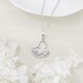 wholesale 925 Sterling Silver Elephant Family Heart-Shaped Pendant Necklace with Cubic Zirconia Stones for Women-0-3