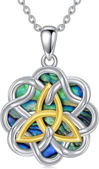 wholesale 925 Sterling Silver Celtic Knot Abalone Shell Pendant Necklaces for Women Gifts-Celtic-Abalone