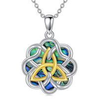 wholesale 925 Sterling Silver Celtic Knot Abalone Shell Pendant Necklaces for Women Gifts-Celtic-Abalone