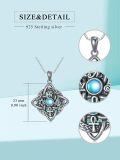 wholesale 925 Sterling Silver Abalone Shell Eye of Horus Triskele Pendant Necklace for Women-0-5