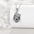 wholesale 925 Sterling Silver Lion Crown Pendant Necklace for Men Women Fashion s-0-3