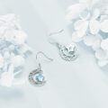 wholesale 925 Sterling Silver Blue Moonstone Celtic Claddagh Sun & Star Drop Earrings-0-4