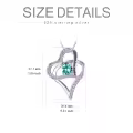 TOUPOP Sterling Silver Blue Topaz Heart Necklace December Birthstone Gift-0-4