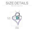 TOUPOP Sterling Silver Blue Topaz Heart Necklace December Birthstone Gift-0-4