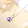 TOUPOP Sterling Silver Birthstone Infinity Love Moon Necklace For Women-0-4