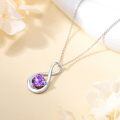 TOUPOP Sterling Silver Birthstone Infinity Love Moon Necklace For Women-0-4