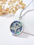 TOUPOP Sterling Silver Abalone Celtic Knot Cremation Urn Pendant w/Funnel-0-2
