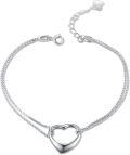 wholesale 925 Sterling Silver Open Heart Tree Branches Bird Ankle Chain Jewelry for Women Girls-0-0