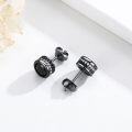 wholesale S925 Sterling Silver Round Black Crystal Studs Norse Viking s for Women Men-0-1