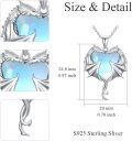wholesale 925 Sterling Silver Heart-Shaped Austrian Crystal Double Dragon Pendant Necklace for Women and Girls-0-3