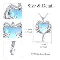 wholesale 925 Sterling Silver Heart-Shaped Austrian Crystal Double Dragon Pendant Necklace for Women and Girls-0-3