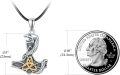 wholesale 925 Sterling Silver Hammer of Thor with Serpent and Triquetra Pendant Necklace s for Men Boys-0-2