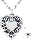 wholesale Sterling Silver Flower Urn Necklace for Ashes Memorial Keepsake Heart Jewelry-0-27