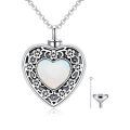 wholesale 925 Sterling Silver Heart Cremation Urn Necklace Oxidized Floral Amethyst Memorial Pendant-0-27