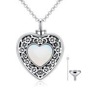 wholesale 925 Sterling Silver Heart Necklace Wholesale With Purple Crystal Pendant Accessory Set-Cherry Blossoms-Opalite