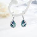 wholesale 925 Sterling Silver Dragonfly Abalone Shell Teardrop Leverback Earrings-0-1