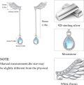 wholesale 925 Sterling Silver Angel Wing Teardrop Moonstone Dangle Earrings for Women Men 4cm Long Hypoallergenic Minimalist  Idea-0-4