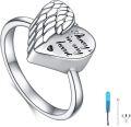 wholesale TOUPOP Memorial Gifts For Women Cremation Jewelry For Ashes 925 Sterling Silver Ashes Ring For Women Crystal Heart/sunflower/paw Print/angle Wing Urn Ring Memorial Jewelry Birthday Gifts For Women -0-0