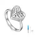 TOUPOP Sterling Silver Crystal Memorial Ashes Ring For Women-0-0