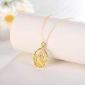 wholesale 14k Gold Saint Jude Thaddeus Oval Pendant With Cz Stones And Prayer Message-0-2