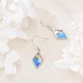 wholesale 925 Sterling Silver Blue Opal Wave Shape Drop Earrings for Women-0-2