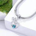 wholesale 925 Sterling Silver Birthstone Heart Charm with Airplane Charms for Anklets Women Mom Lover-0-1