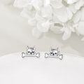 wholesale 925 Sterling Silver Hypoallergenic Bone and Puppy Face Stud Earrings for Cats & Dogs-0-3