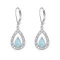 wholesale 925 Sterling Silver Teardrop Earrings Wholesale With Aquamarine-0-0