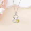 wholesale 925 Sterling Silver Infinity Lucky Number 8 Gold Lily Flower Pendant Necklace-0-4
