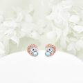 wholesale 925 Sterling Silver Heart-Shaped Moonstone Hedgehog Stud Earrings for Women and Men-0-2