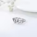 TOUPOP Sterling Silver Stone Cute Frog Animal Wedding Bands For Women & Men-0-1