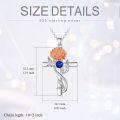 wholesale 925 Sterling Silver 12 Birthstone Flower Pendant Necklace for Women-0-35