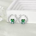 wholesale 925 Sterling Silver Green Frog Enamel White Gold Plated Hoop Earrings For Women-0-2