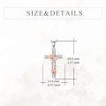 wholesale 925 Sterling Silver Rose Gold Plated Flower Cross Pendant Necklace for Women-0-4