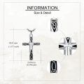 wholesale 925 Sterling Silver 925 Celtic Knot Cross Pendant Necklace  with Black Enamel Accents for Women & Men-0-4