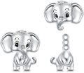 wholesale 925 Sterling Silver Elephant Stud Earrings - Cute Animal Design Gift for Girls and Women-0-0