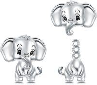 wholesale 925 Sterling Silver Elephant Stud Earrings - Cute Animal Design Gift for Girls and Women-Elephant