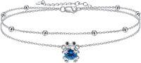 wholesale 925 Sterling Silver Frog Charm Bracelet with Blue Crystal Stone - Cute Animal Anklet Fashion s for Women-09-Sept Sapphire Birthstone