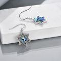 wholesale 925 Sterling Silver Abalone Shell Star of David Earrings 14.6mm, Perfect Gift for Her/Him-0-4
