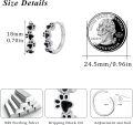 wholesale 925 Sterling Silver Black Enamel Paw Print Huggie Hoop Earrings for Women - Small Animal Lover Gift Ideas-0-5