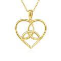 TOUPOP 14k Gold Crystal Y Lariat Necklace with Diamond Heart Celtic Knot-0-0