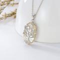 TOUPOP 925 Sterling Silver Mother Of Pearl Tree Of Life Pendant Necklace-0-2