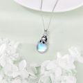 wholesale 925 Sterling Silver Heart Paw Print Bone Pendant Necklace for Pet Lovers-0-2
