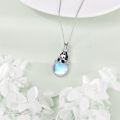 wholesale 925 Sterling Silver 925 Sterling Silver Moonstone And Panda Pendant Necklace-0-2