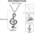 wholesale 925 Sterling Silver Treble Clef Snake Pendant Necklace - Vintage Music s for Women & Men-0-6