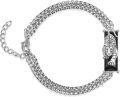 wholesale 925 Sterling Silver Black Crystal Tiger Head Chain Link Bracelet for Men & Women-0-0
