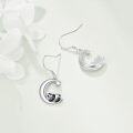 wholesale 925 Sterling Silver Panda Moon Star Dangle Earrings Gifts for Women-0-3