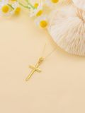 wholesale 14k Gold Cross Pendant Necklace-0-4
